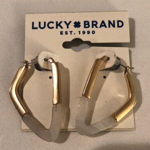 Lucky Brand Geometric Earrings with Inlaid Stone